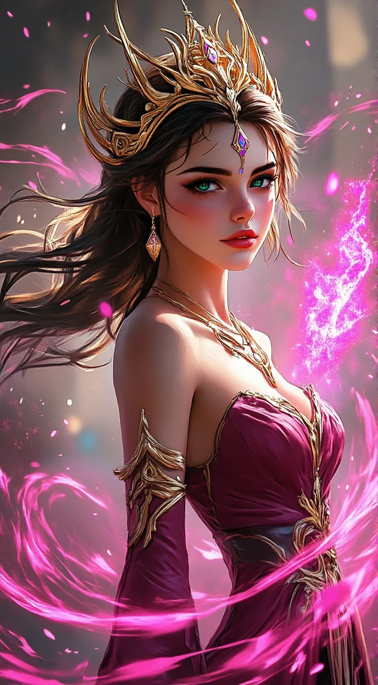 ai character: Violet background