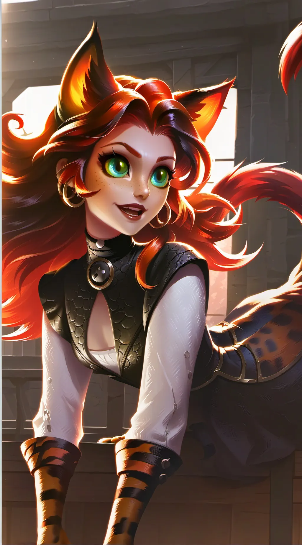 ai character: Ruby Spirit Feline background