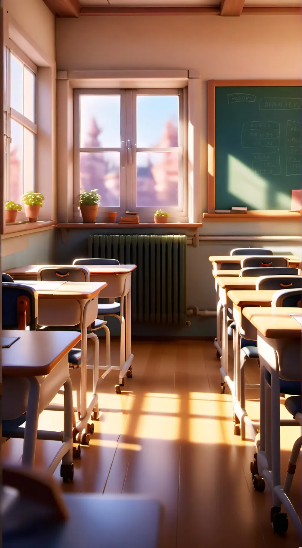 ai character: Skibidi school background