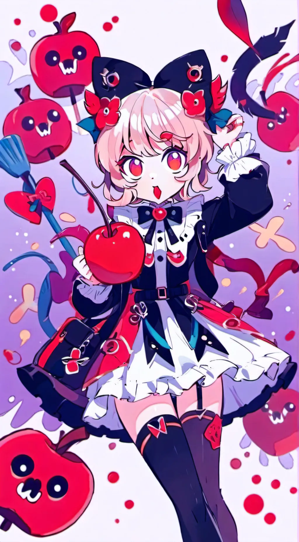 ai character: Candy apple cookie background