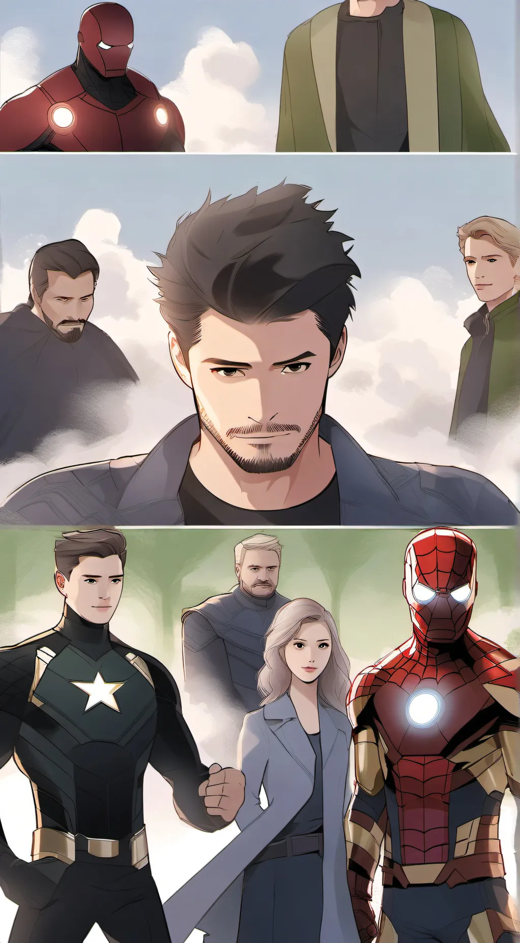 ai character: avengers  background