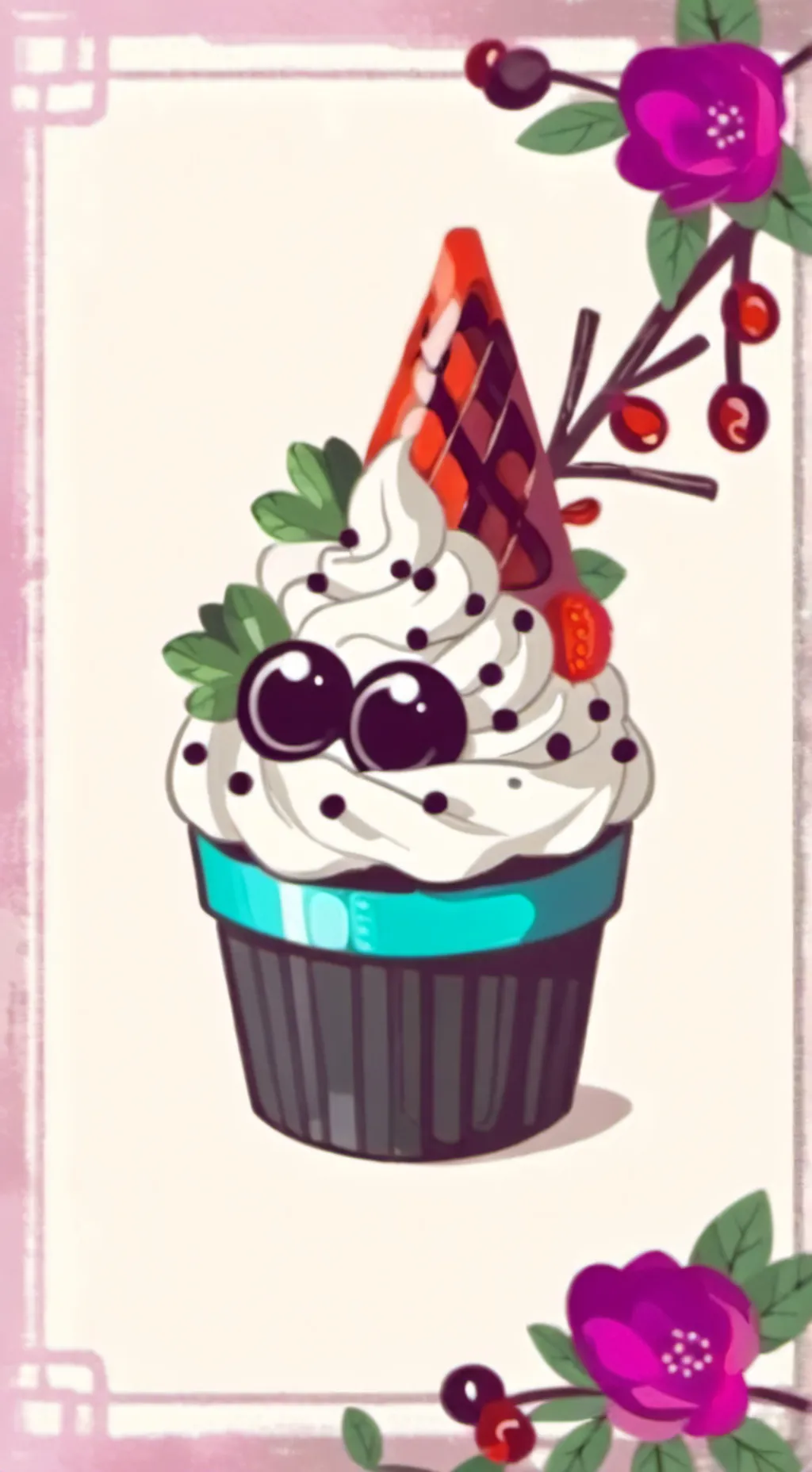 ai character: berryfuny! 🍓 background