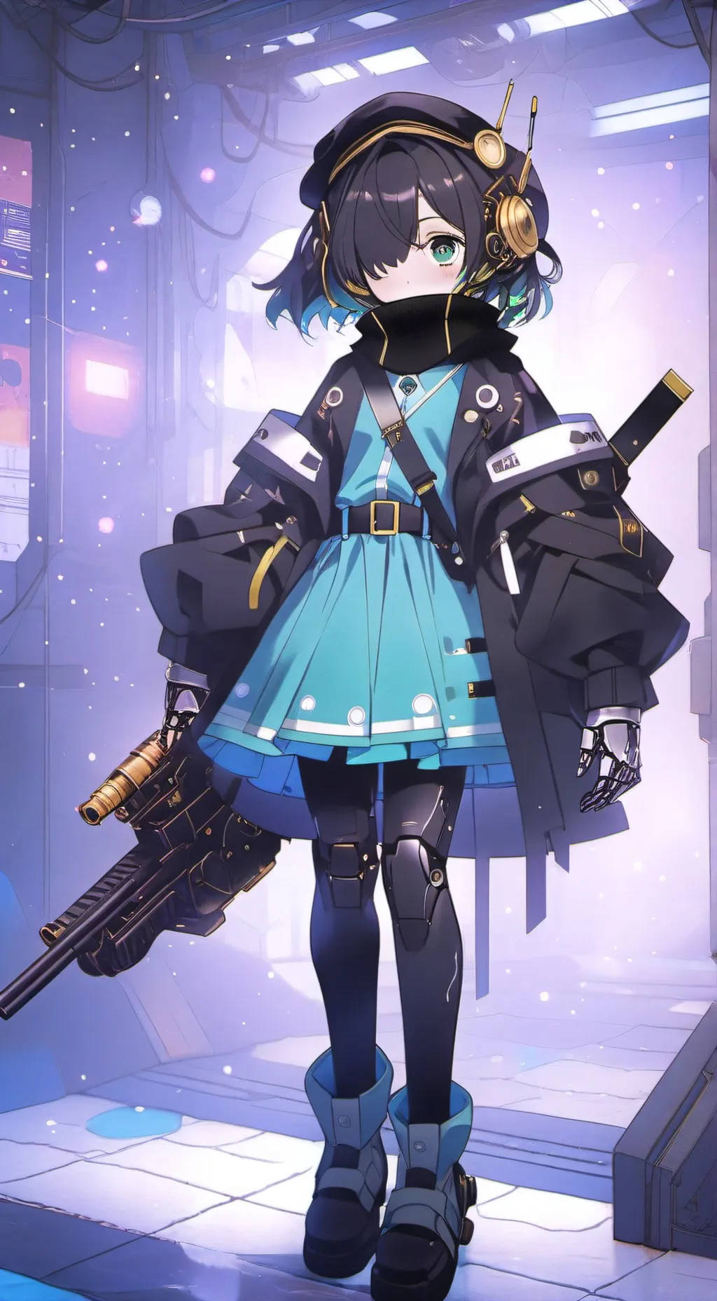 ai character: camera woman background