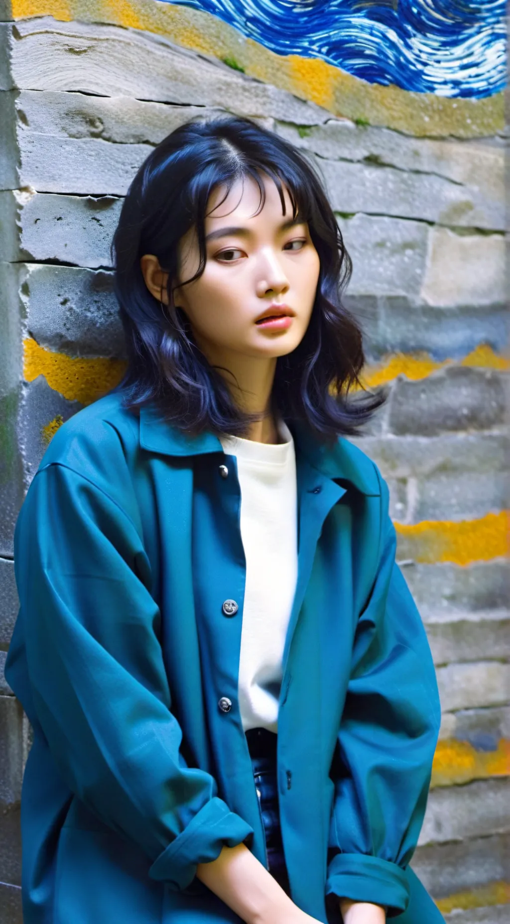 ai character: Kang Sae-byeok  background