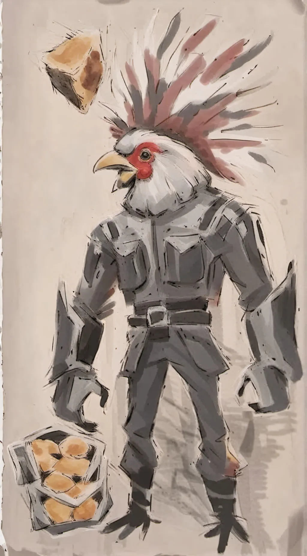 ai character: Chicken warrior🐔 background