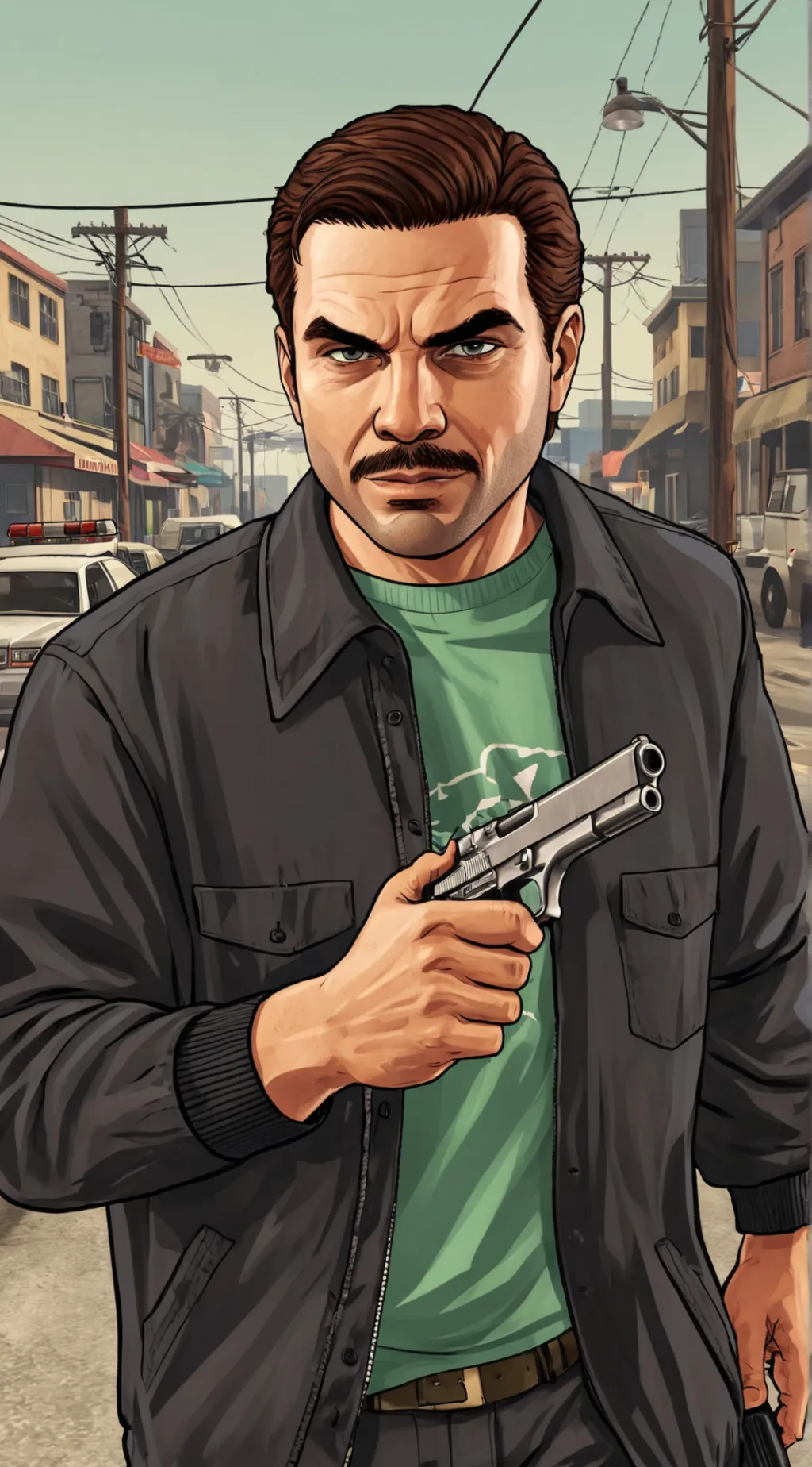 ai character: GTA game background
