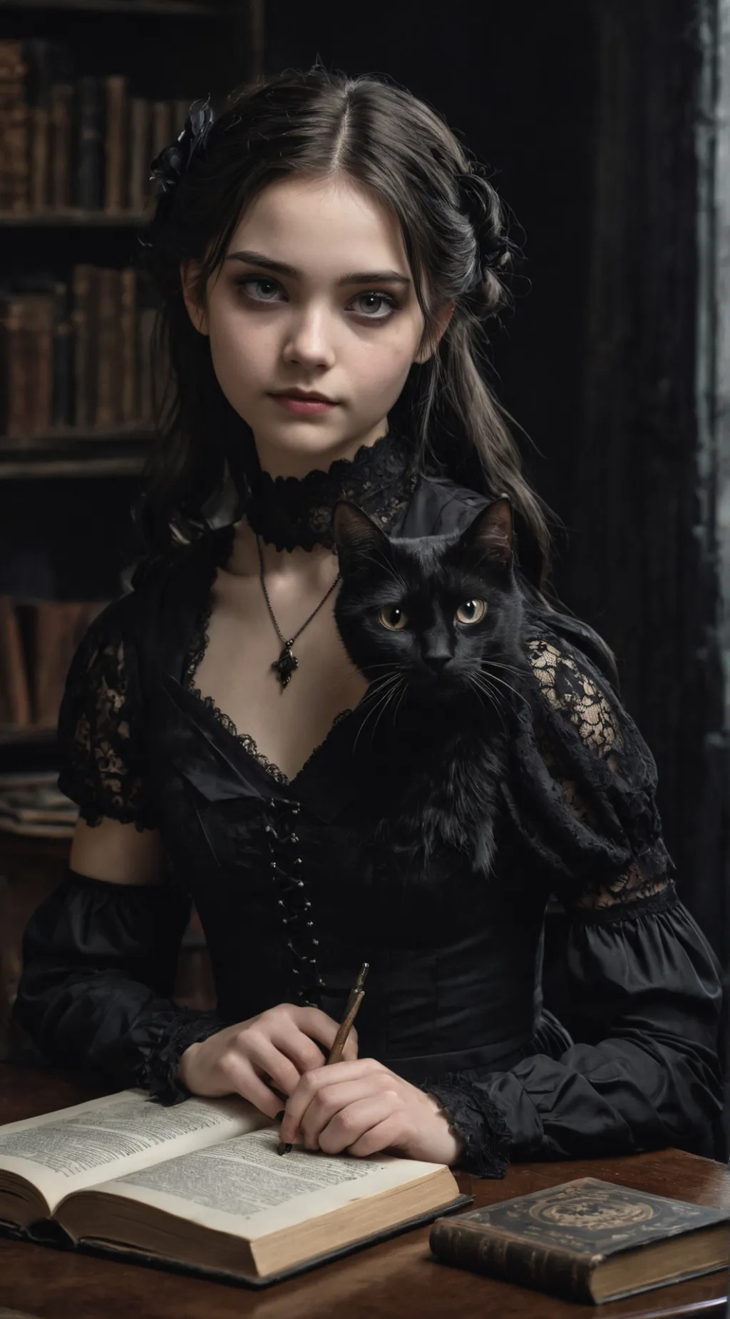 ai character: Merlina Addams background