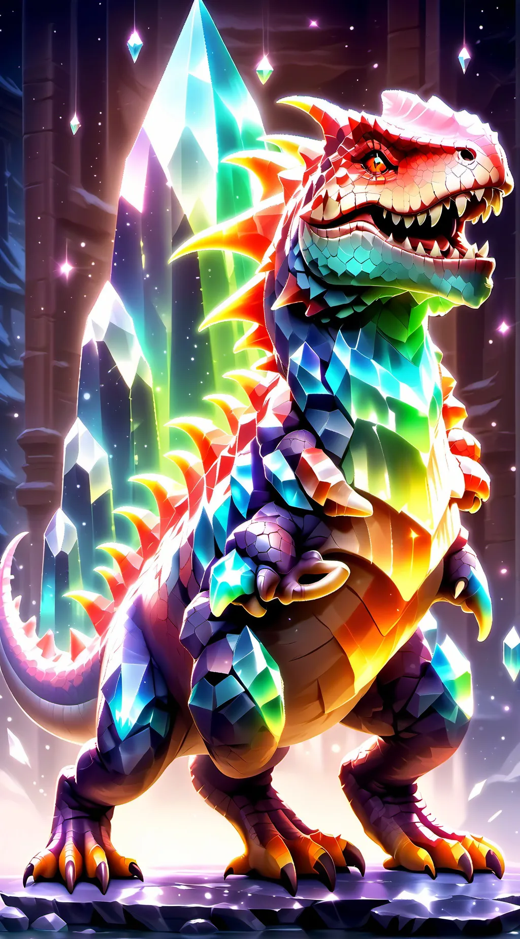 ai character: crystal rex background