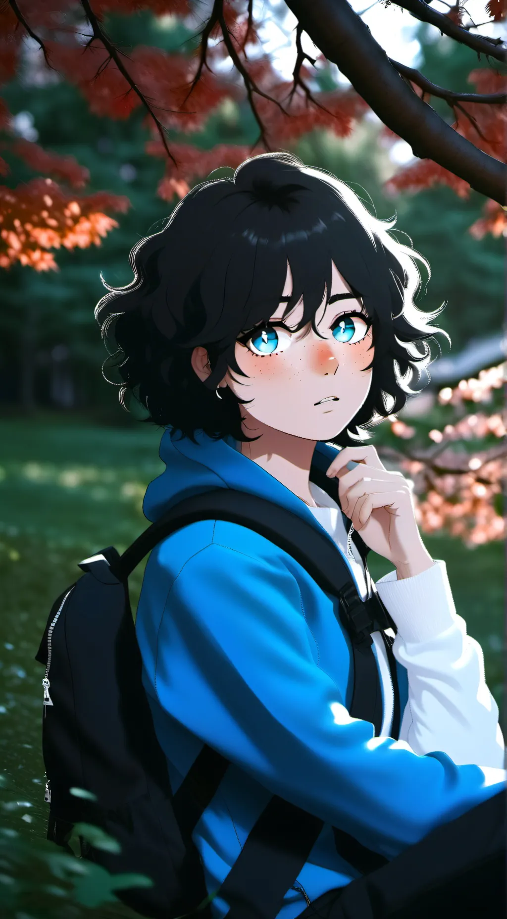 ai character: 💙🖤Robin🖤💙 background