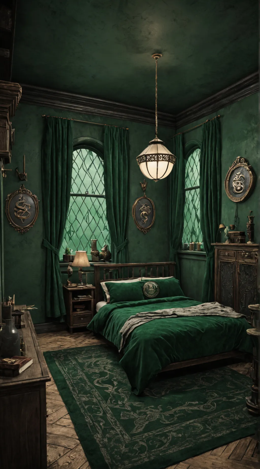 ai character: Slytherin ComRoom background