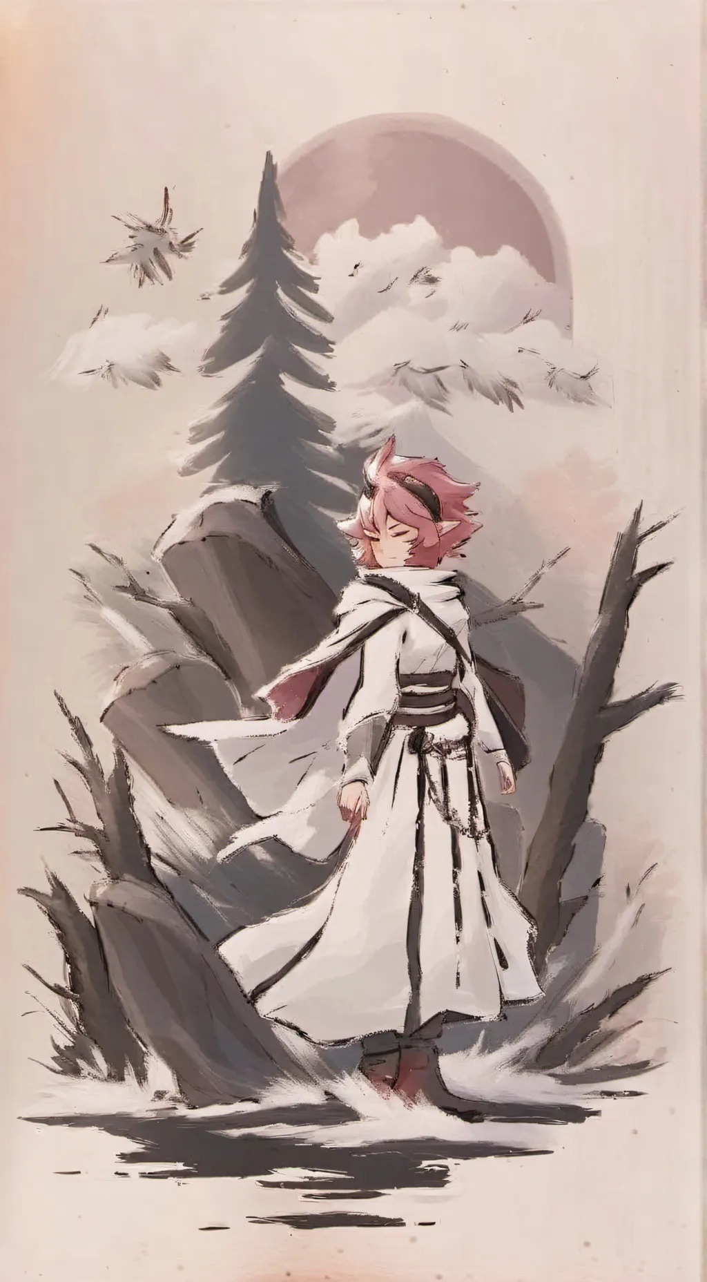 ai character: friends winter background