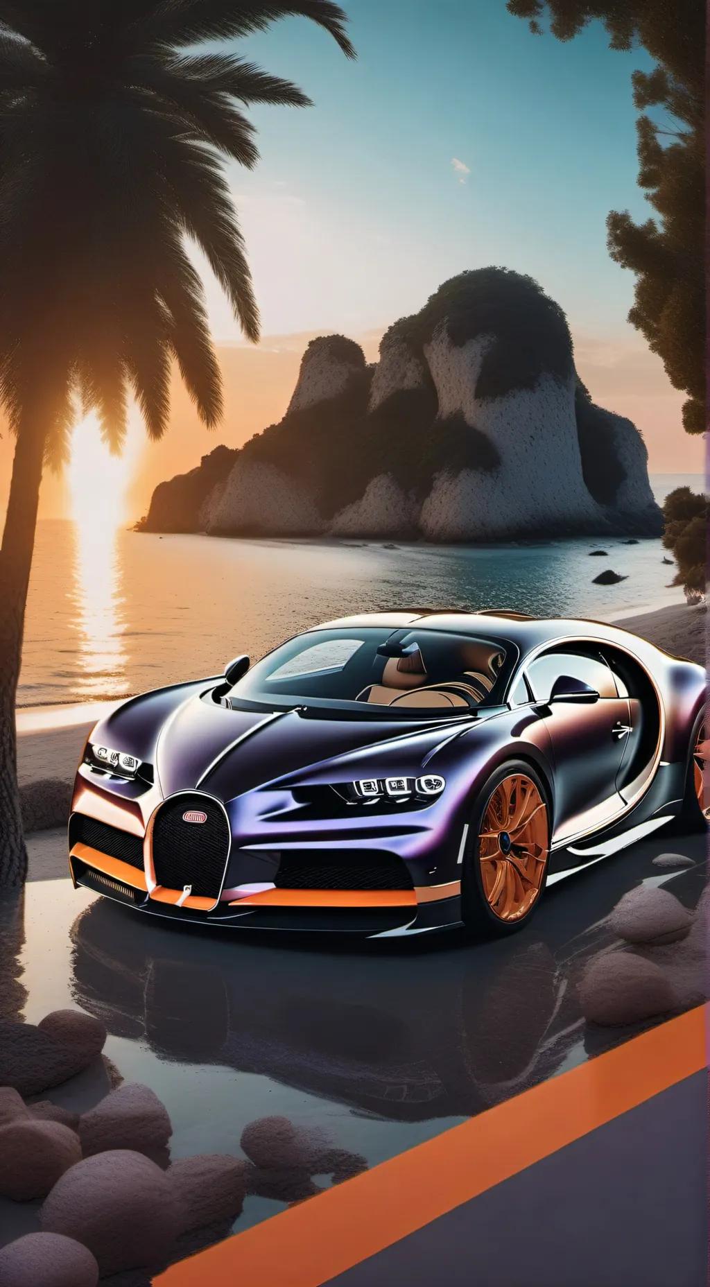 ai character: Rejected Bugatti background