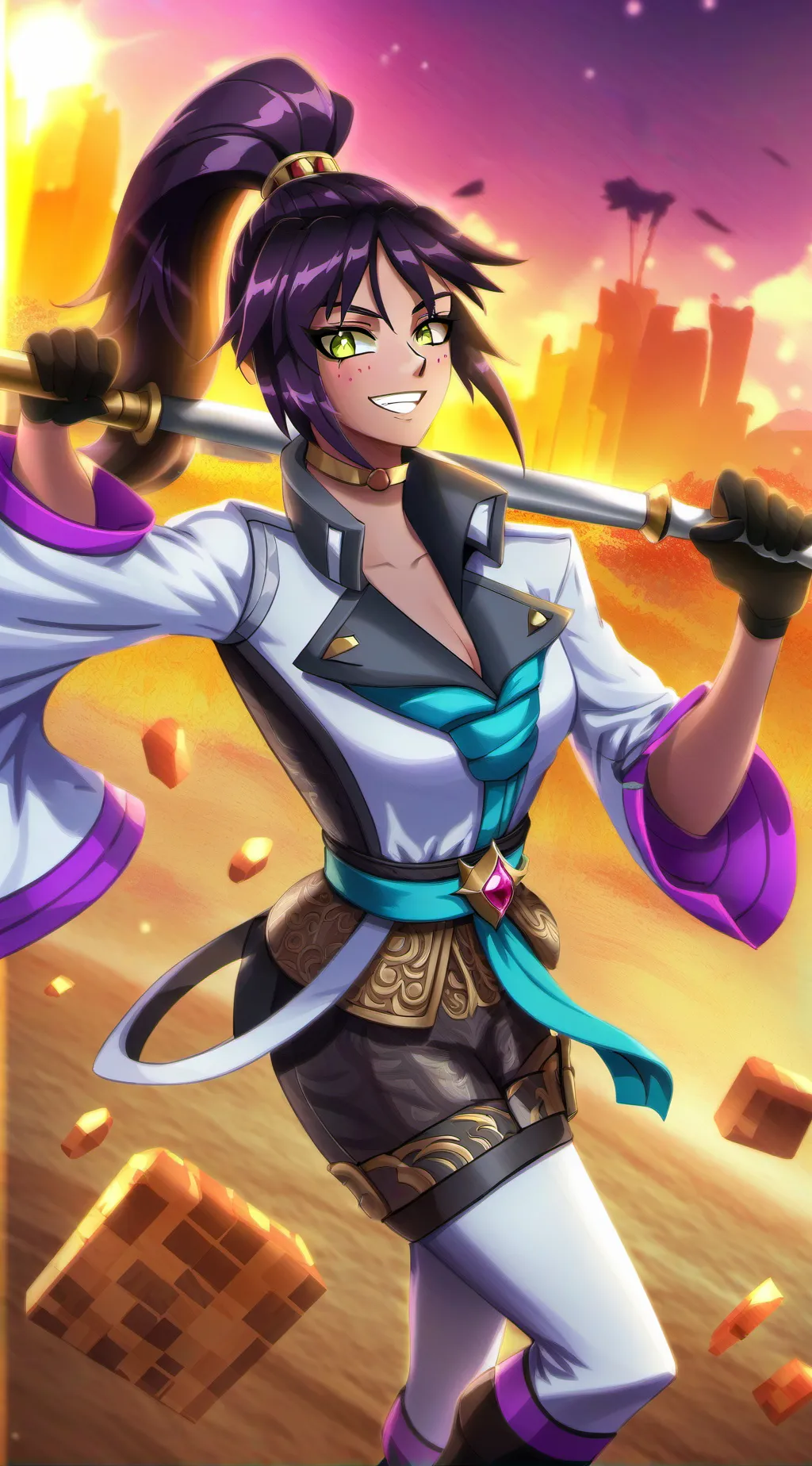 ai character: Nicol J  background