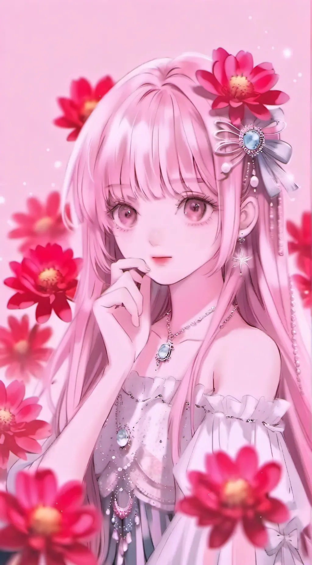 ai character: flower background