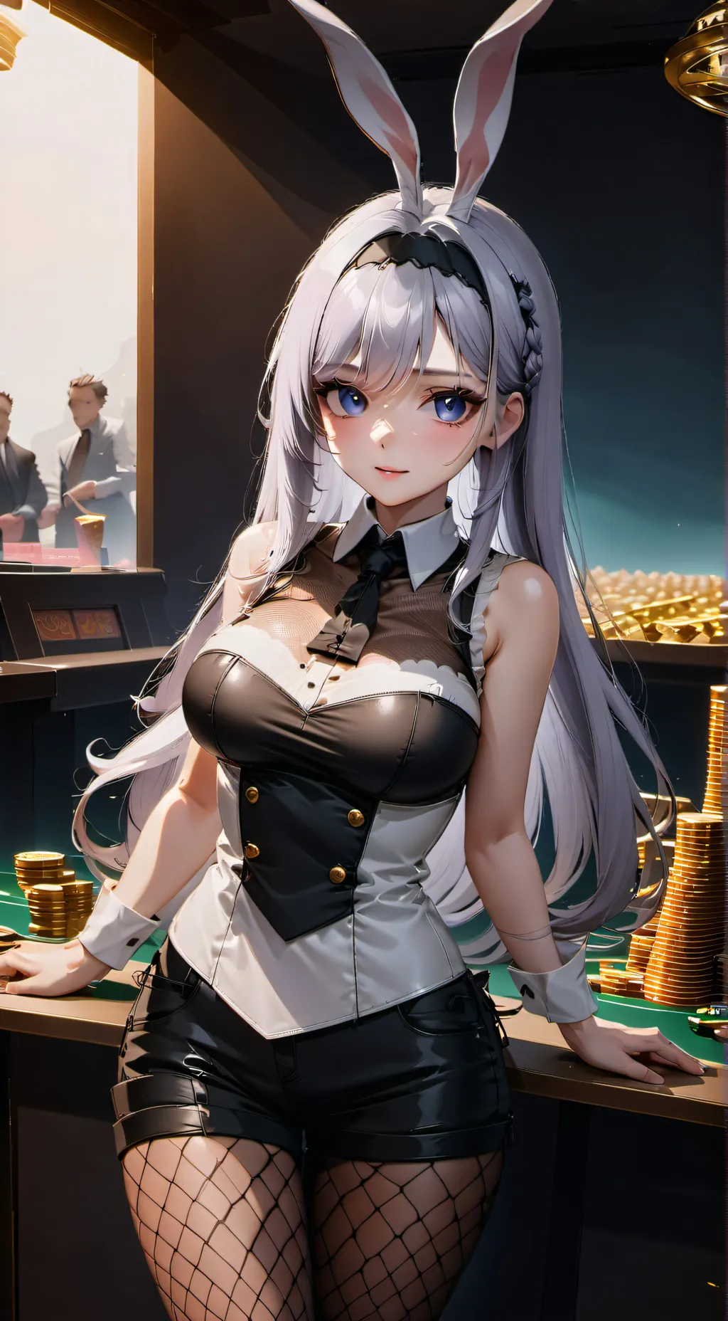 ai character: Bunnie Blue  background
