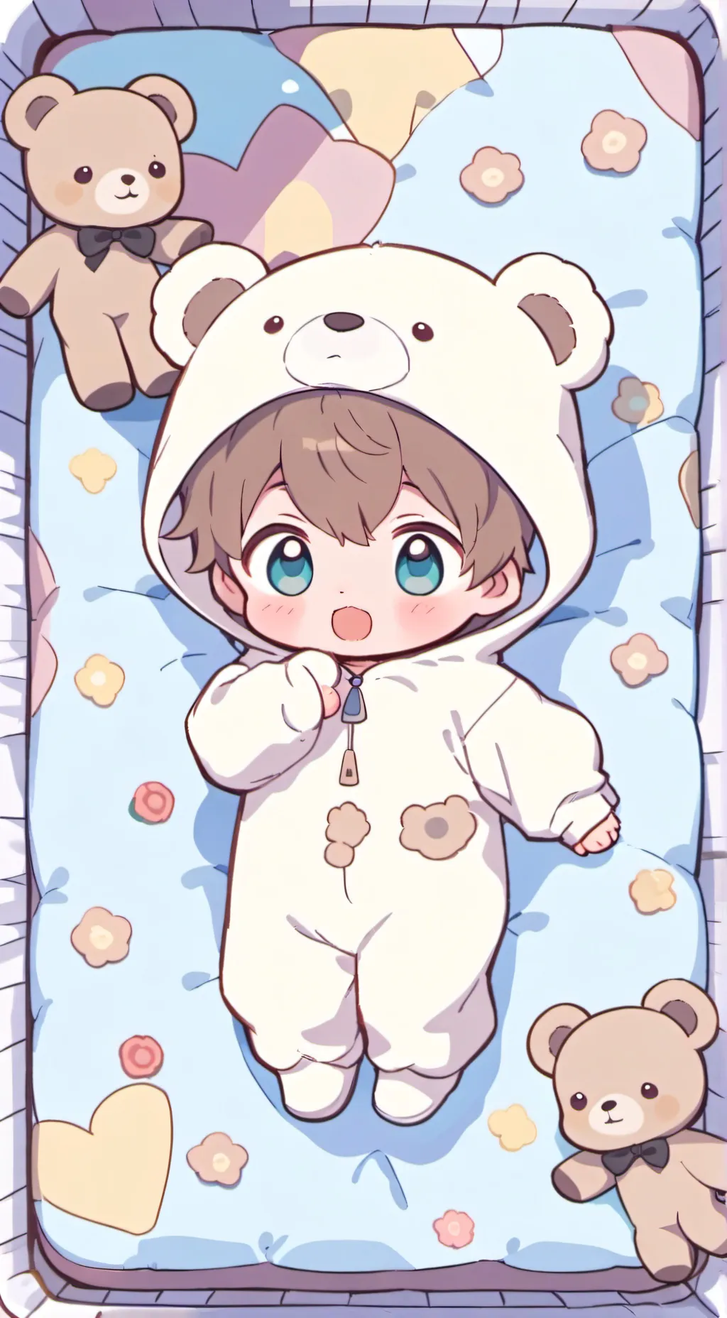 ai character: cute baby:)  background