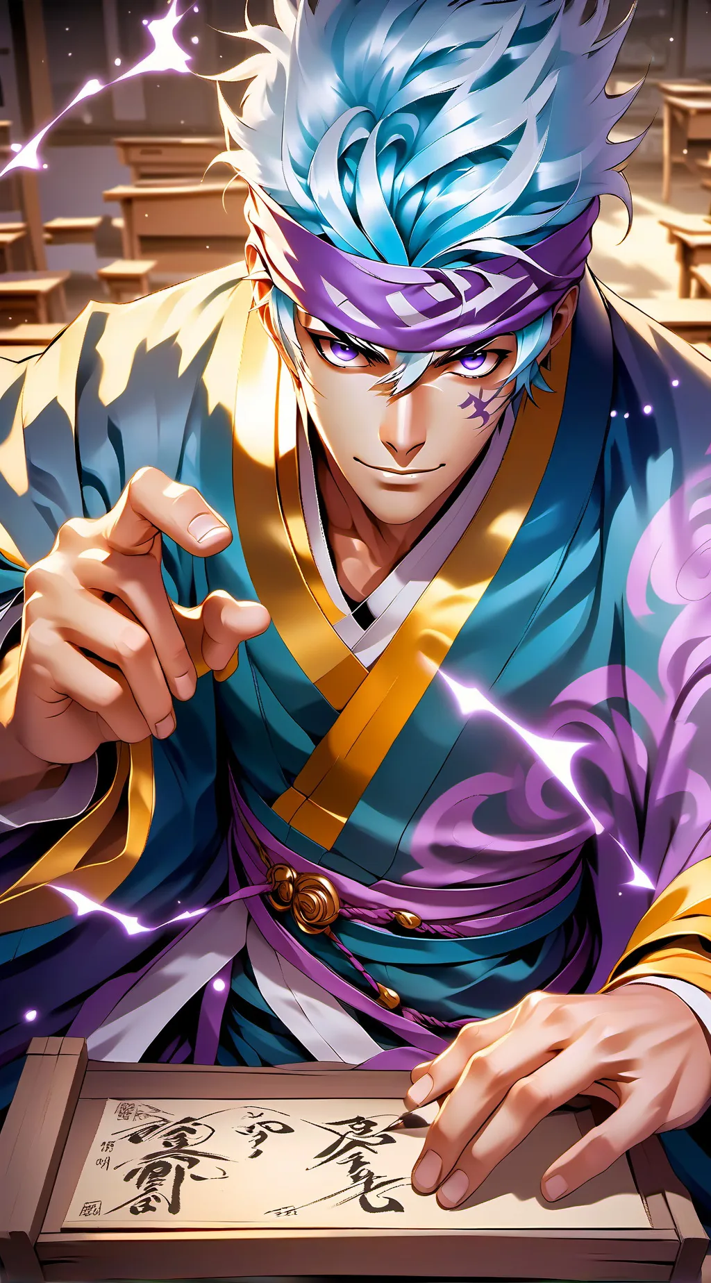 ai character: Gojo Satoru background