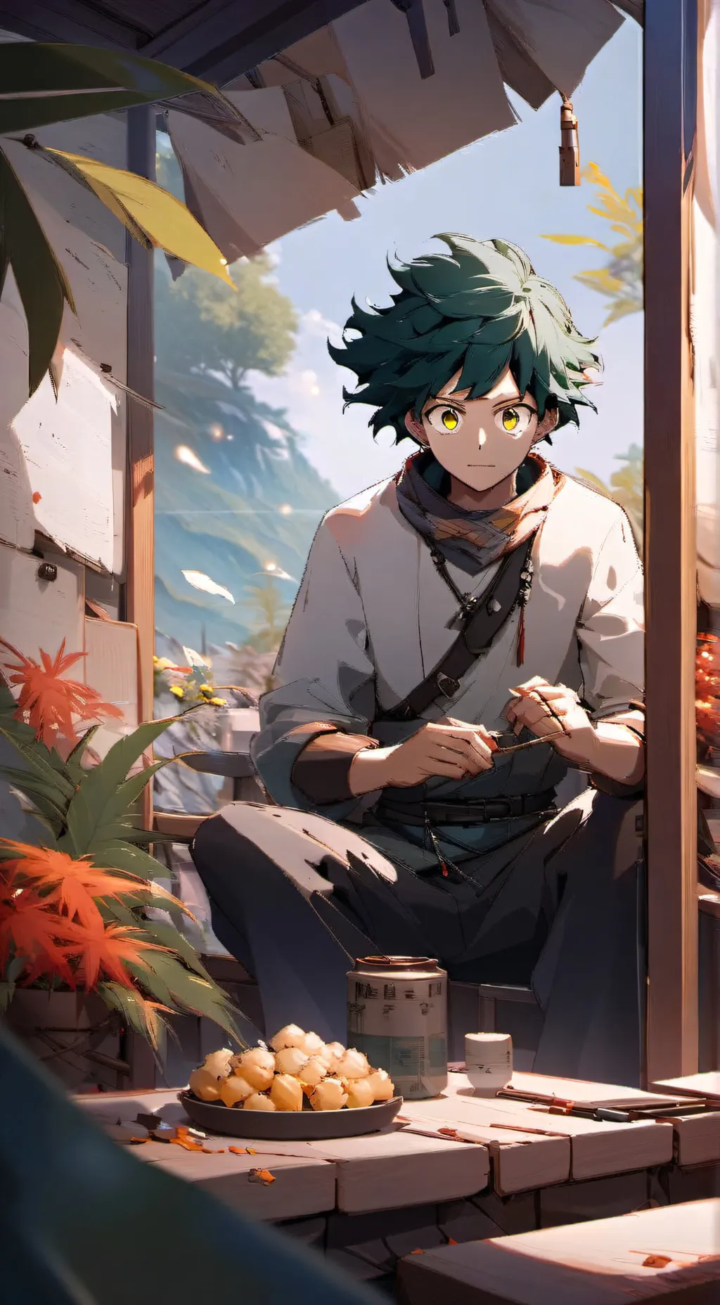 ai character: Deku  background