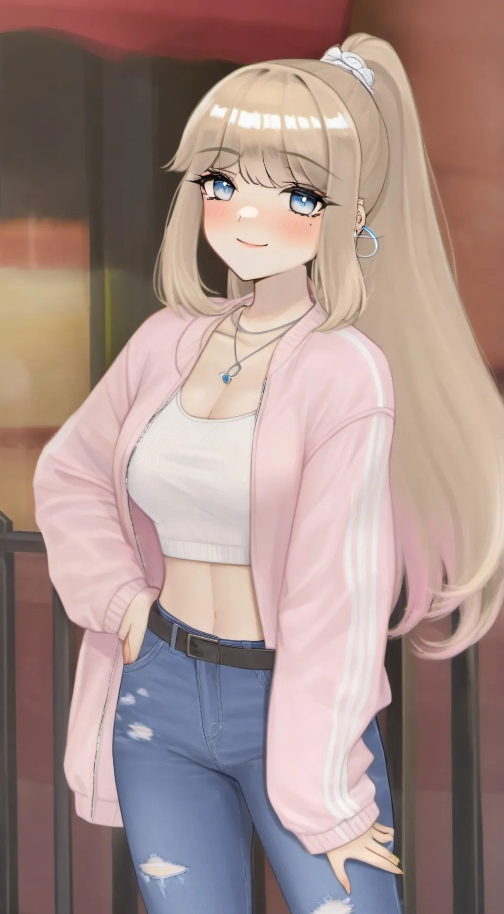 ai character: Ashley  background