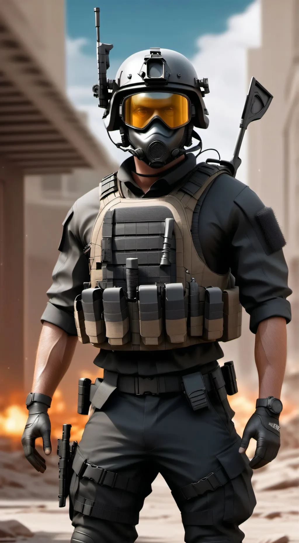 ai character: Unità anti furry background