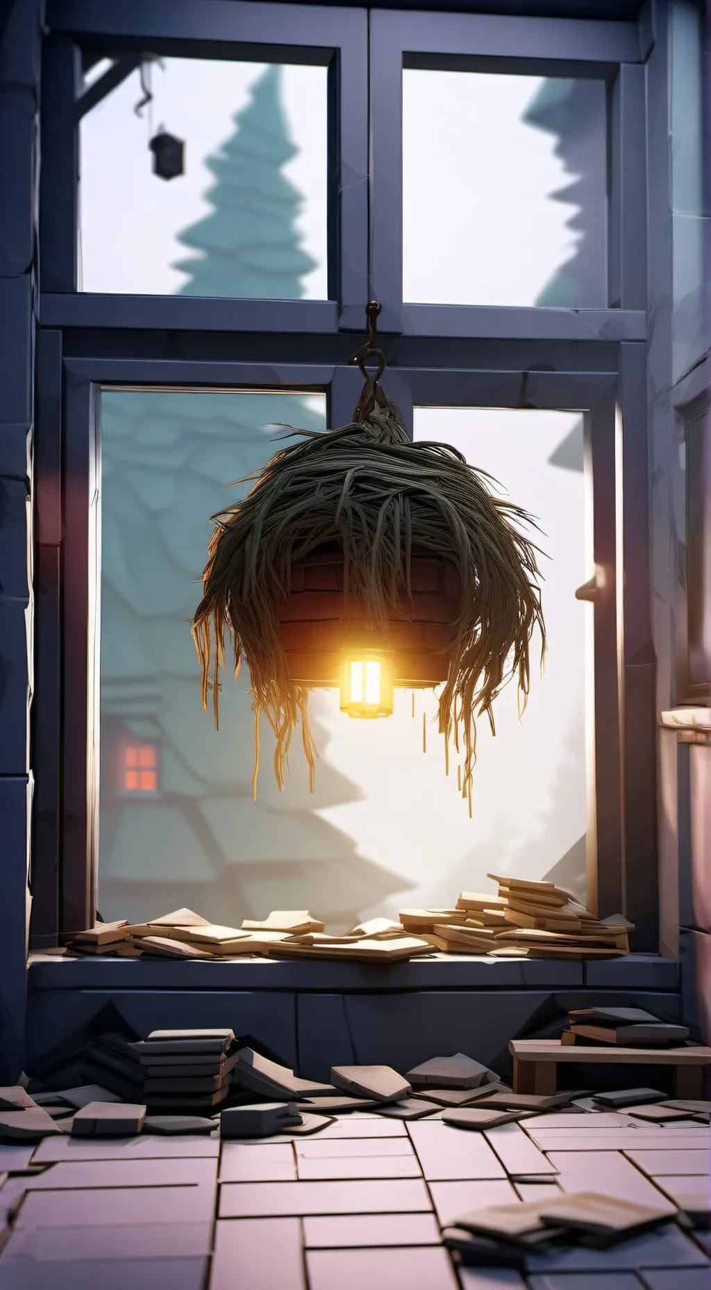 ai character: grumbe nest background