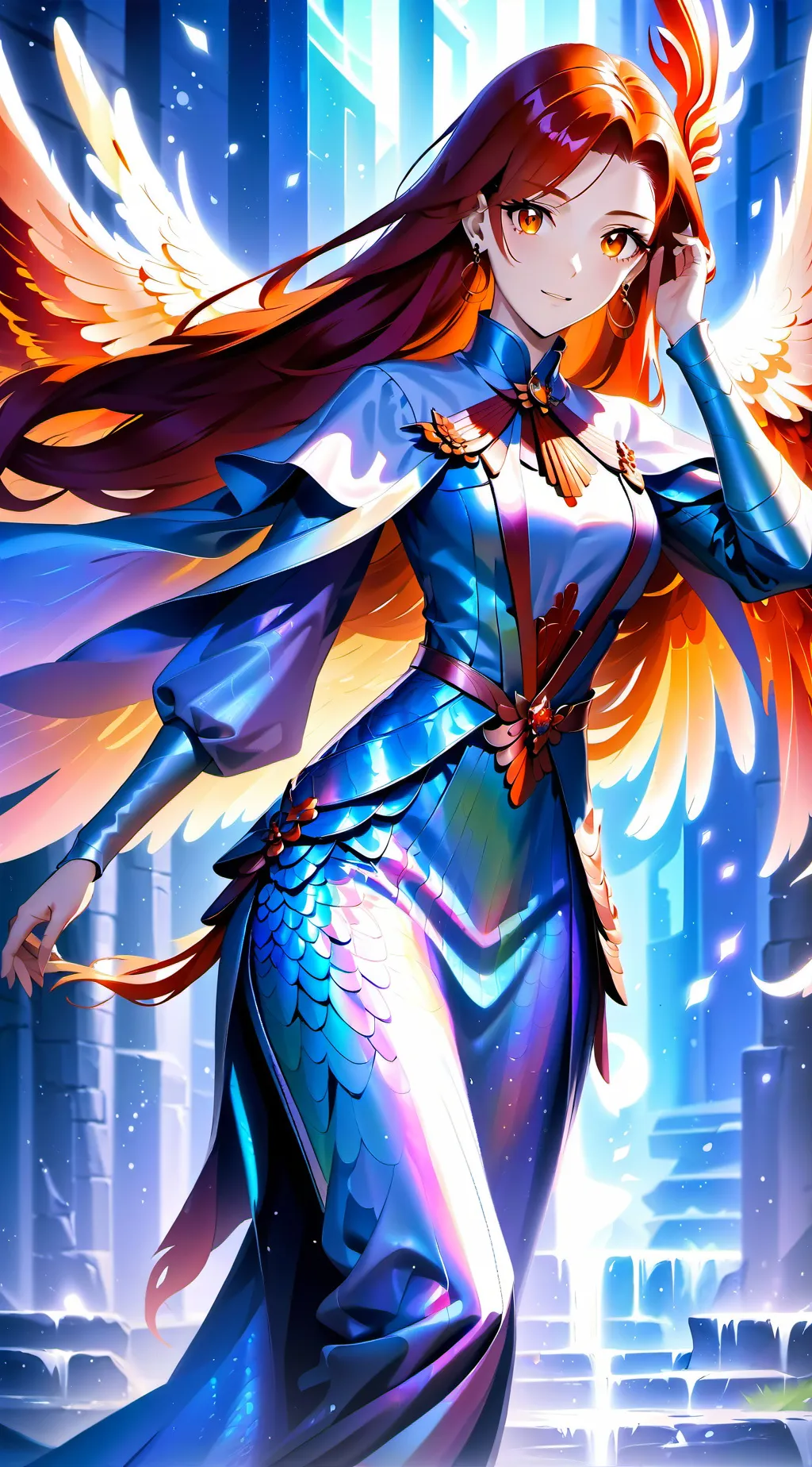 ai character: Amber Goldfire background