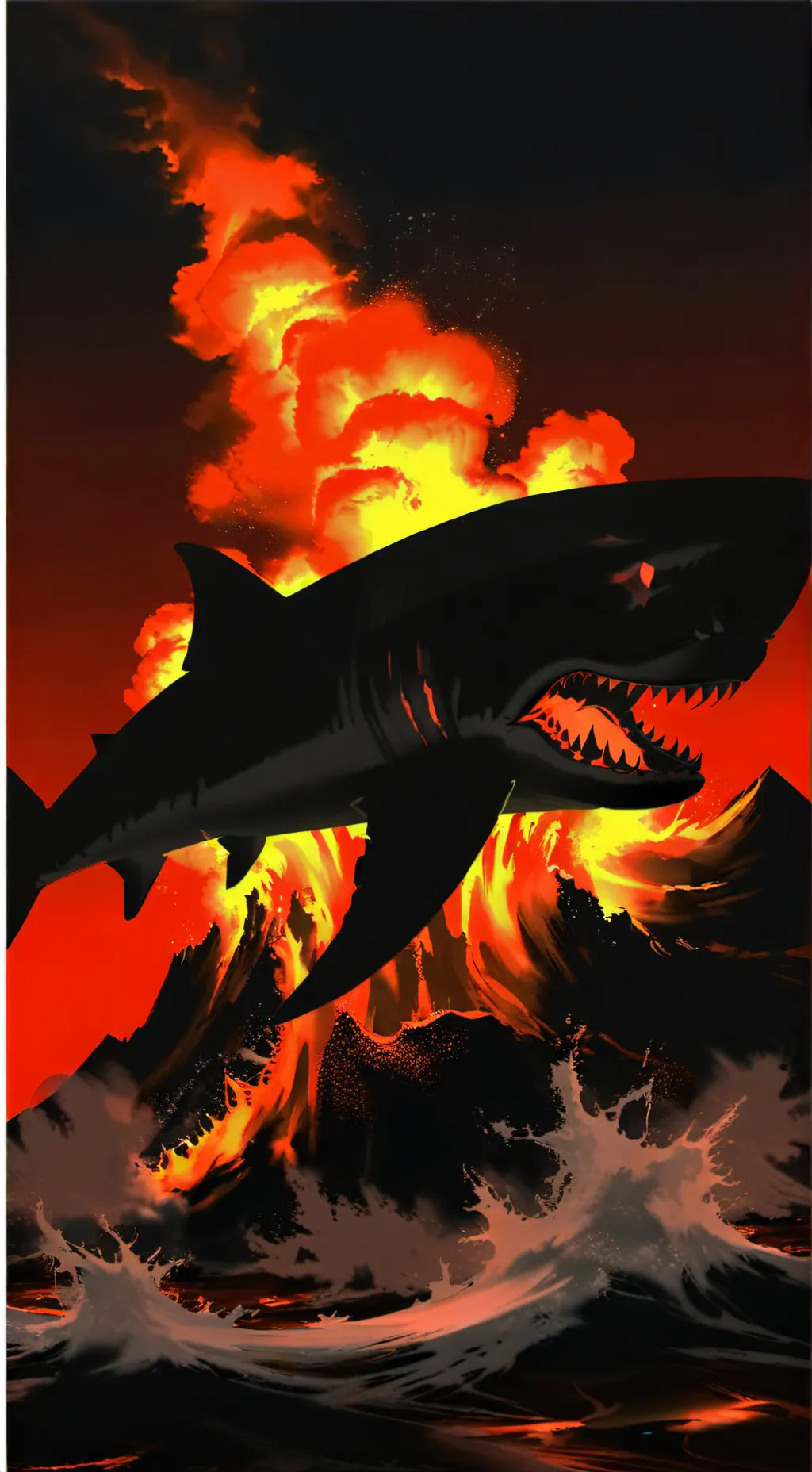 ai character: Sharkcano background
