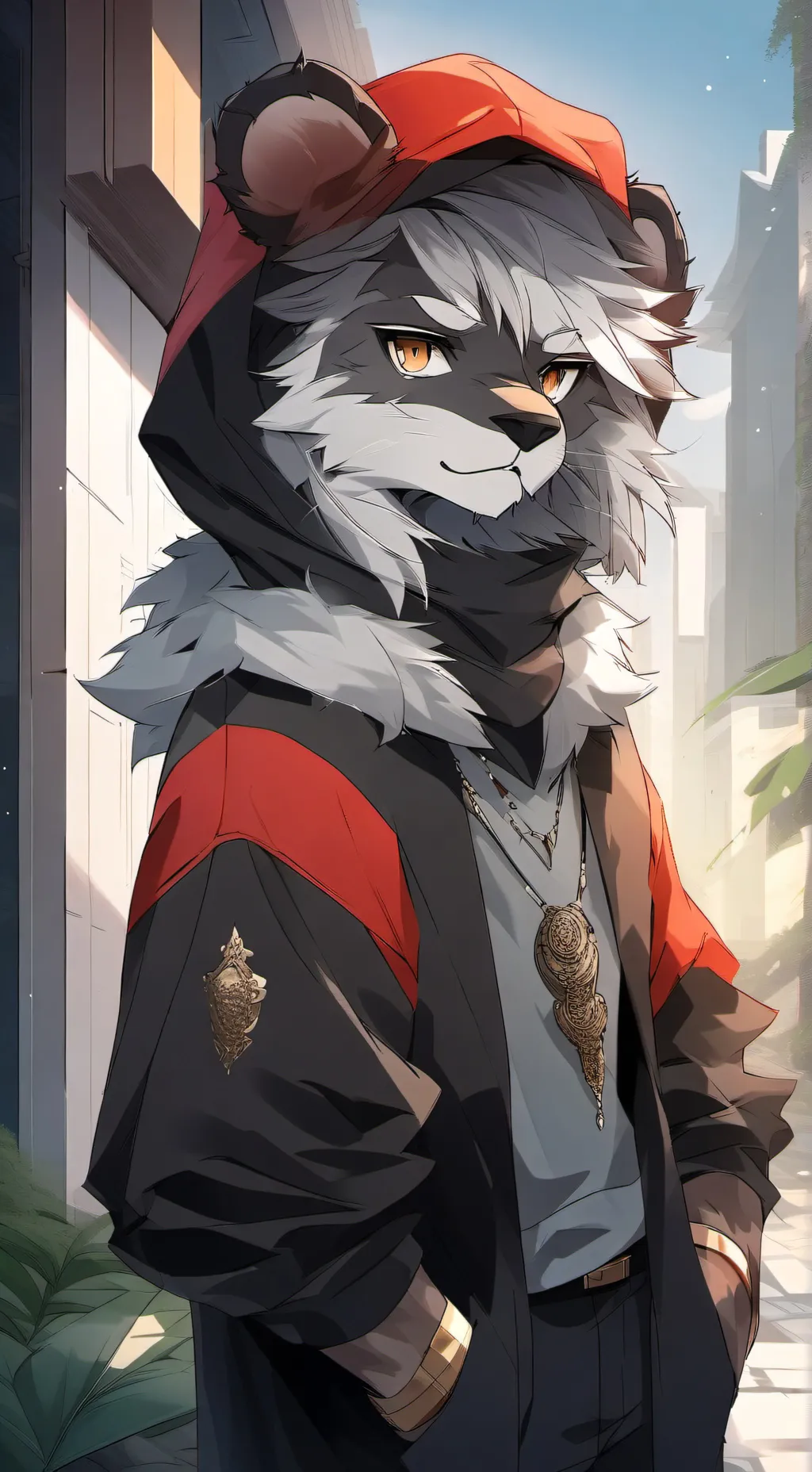 ai character: Silver background