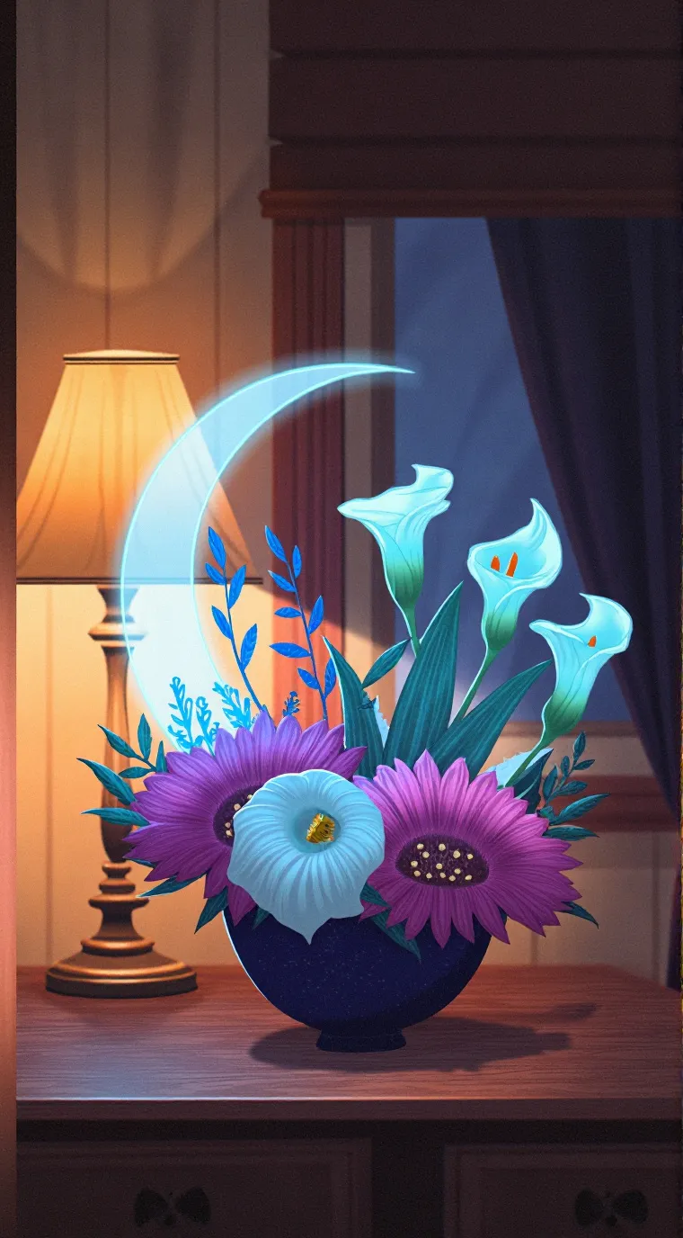 ai character: moonflower background