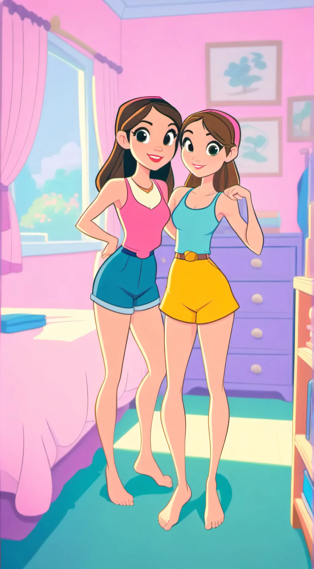 ai character: Tiffany and Anna background