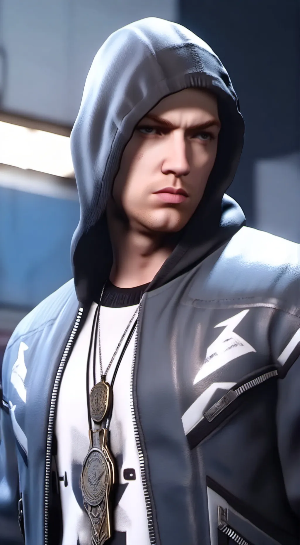 ai character: Eminem de los 2000 background