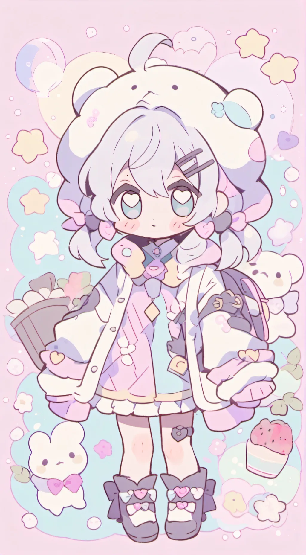 ai character: wenda and grey background