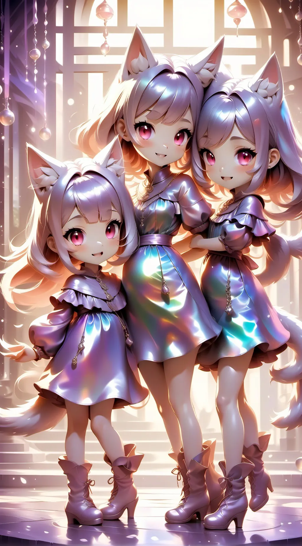 ai character: Three Nekos background