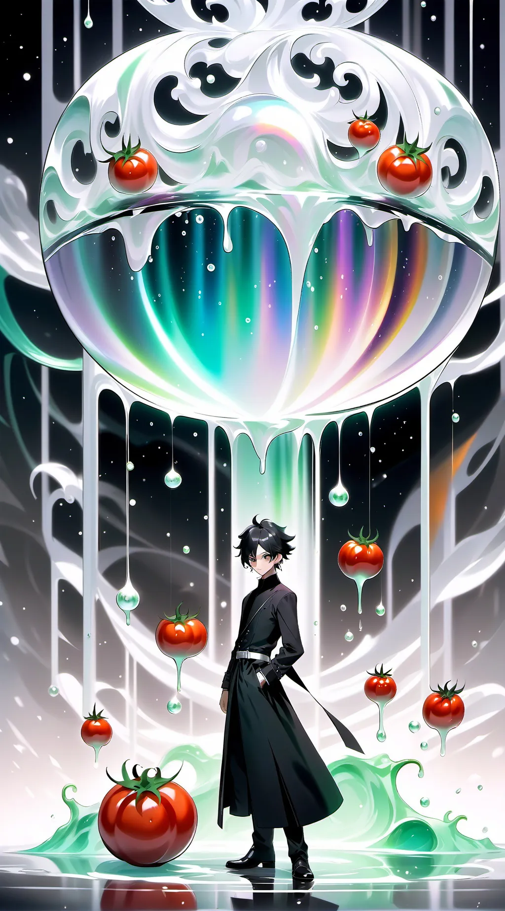 ai character: Los tomates dicen background