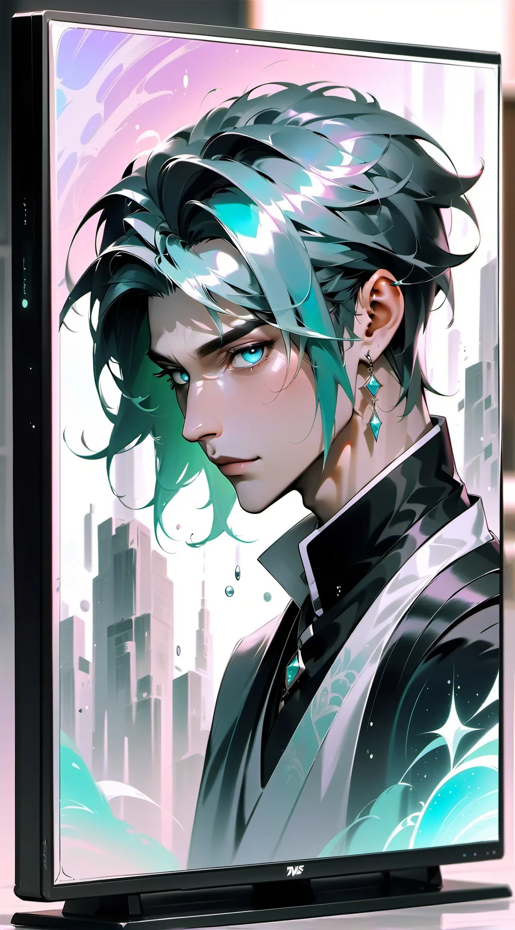 ai character: rainbowbanebo day- background
