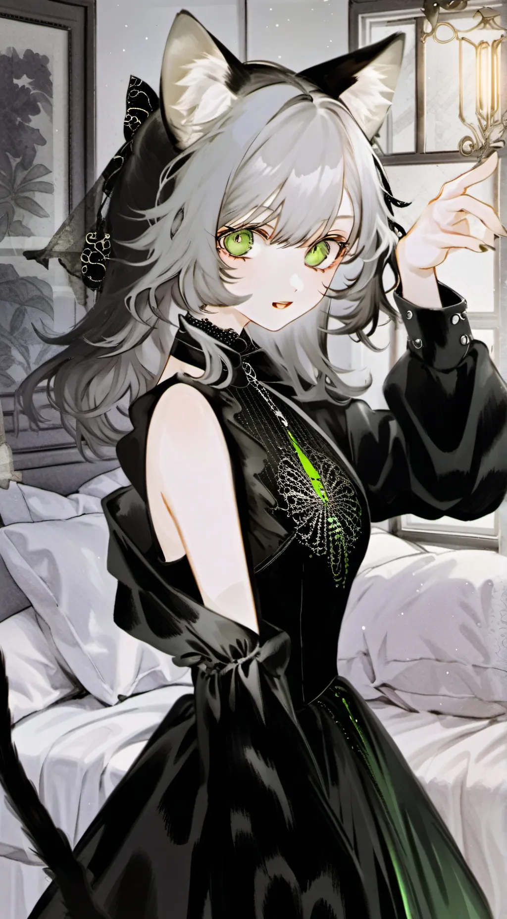 ai character: Lazer Eyes Kitty background