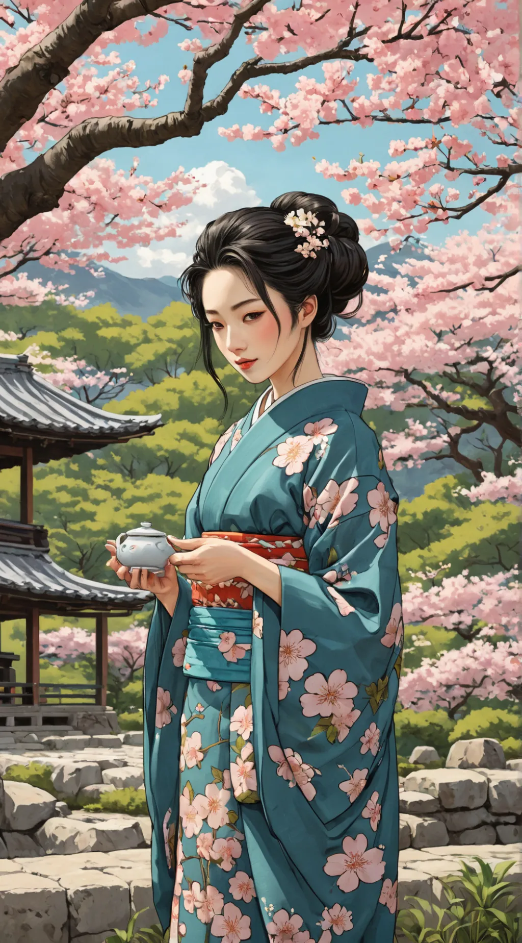 ai character: Sakura background