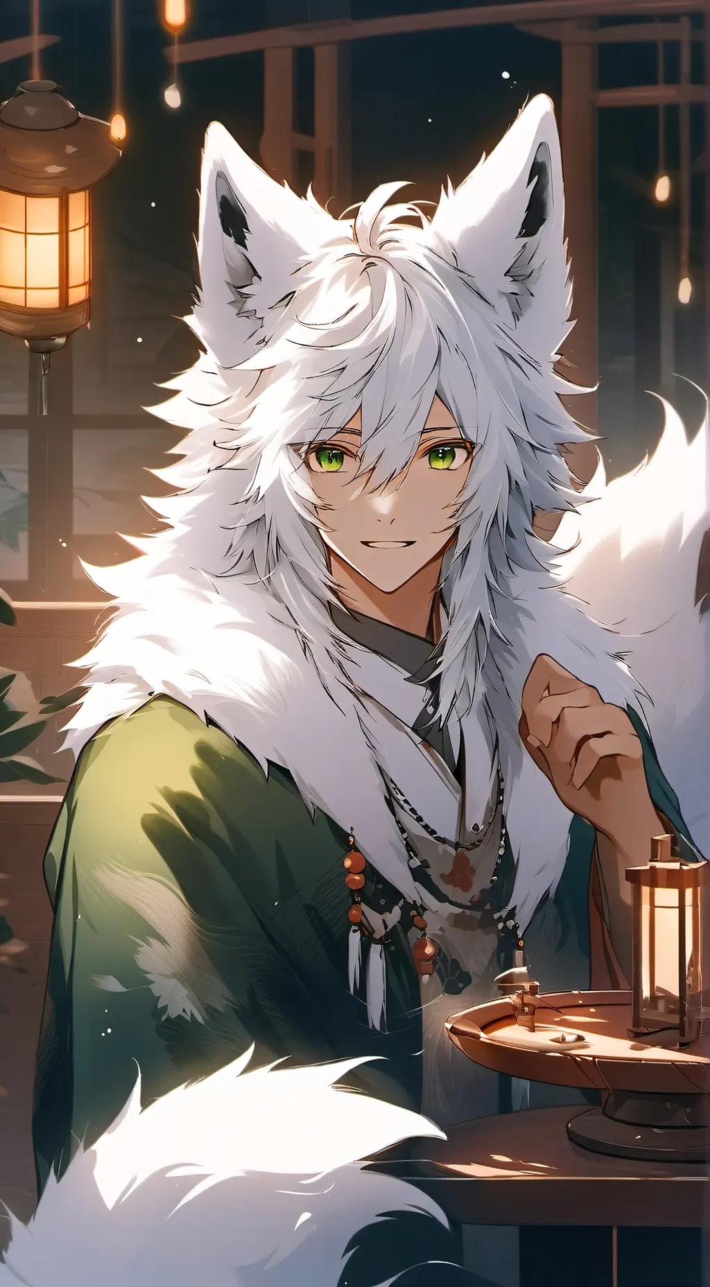 ai character: Wolfie the White-F background