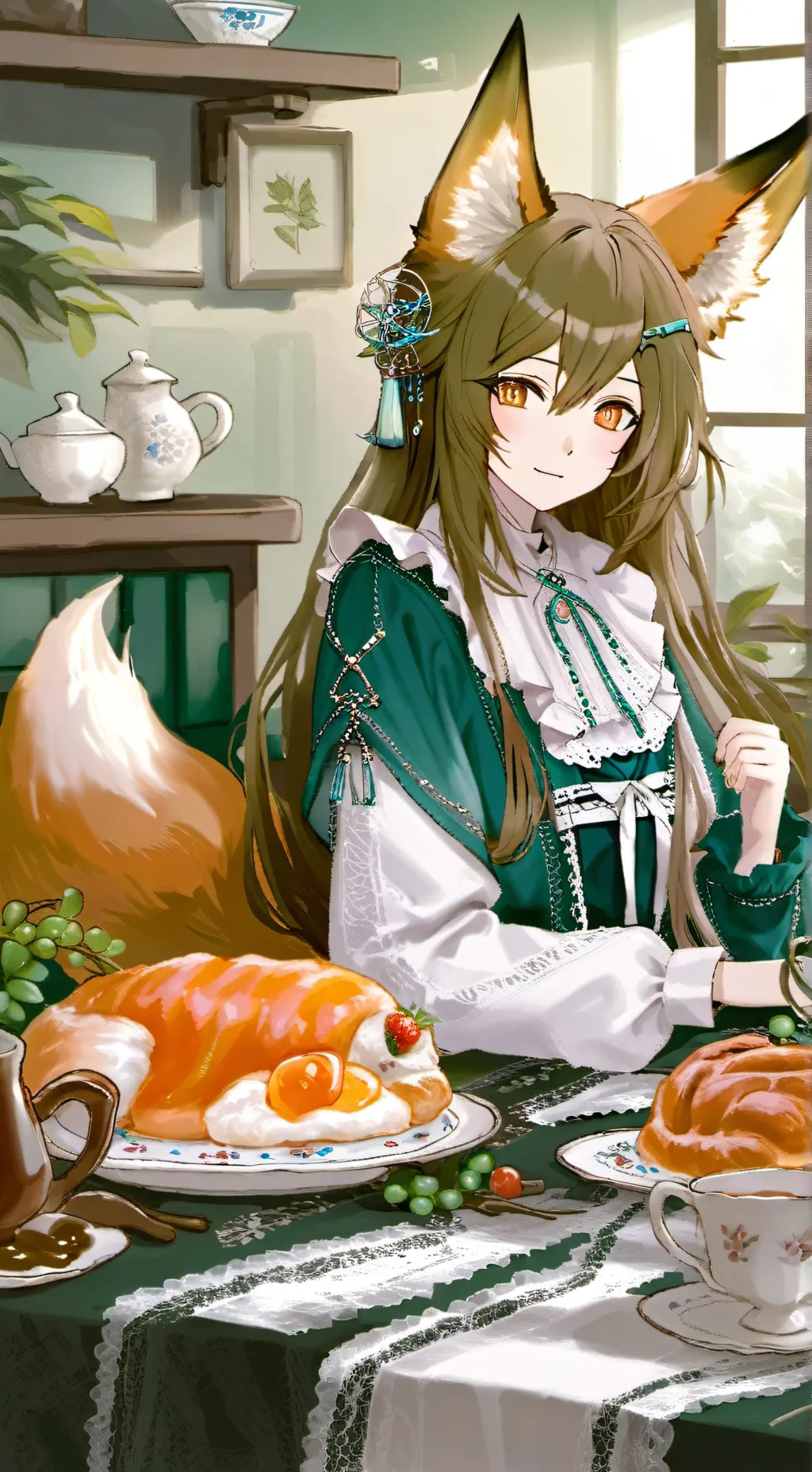 ai character: cielo background