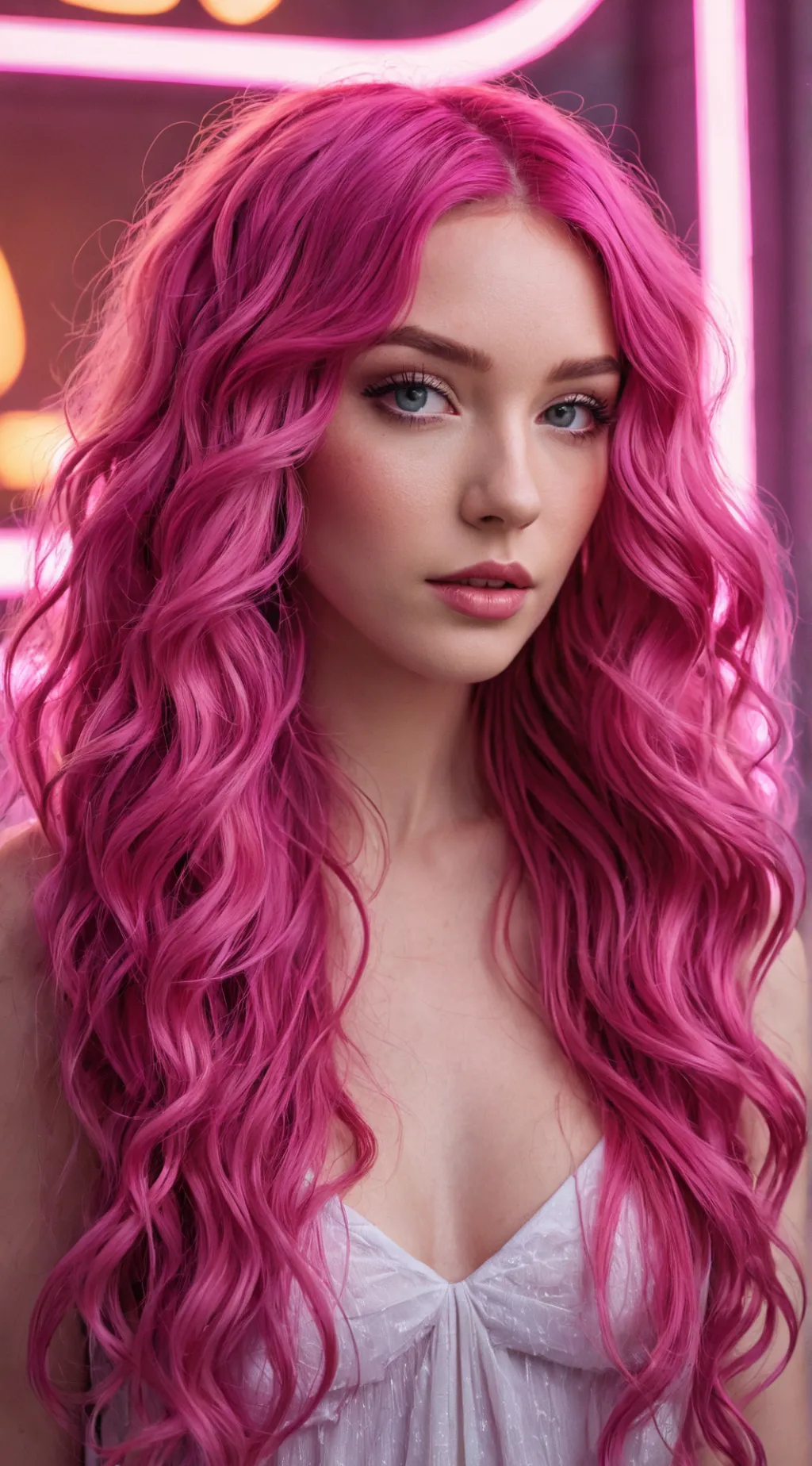 ai character: Pink Neon Guard  background