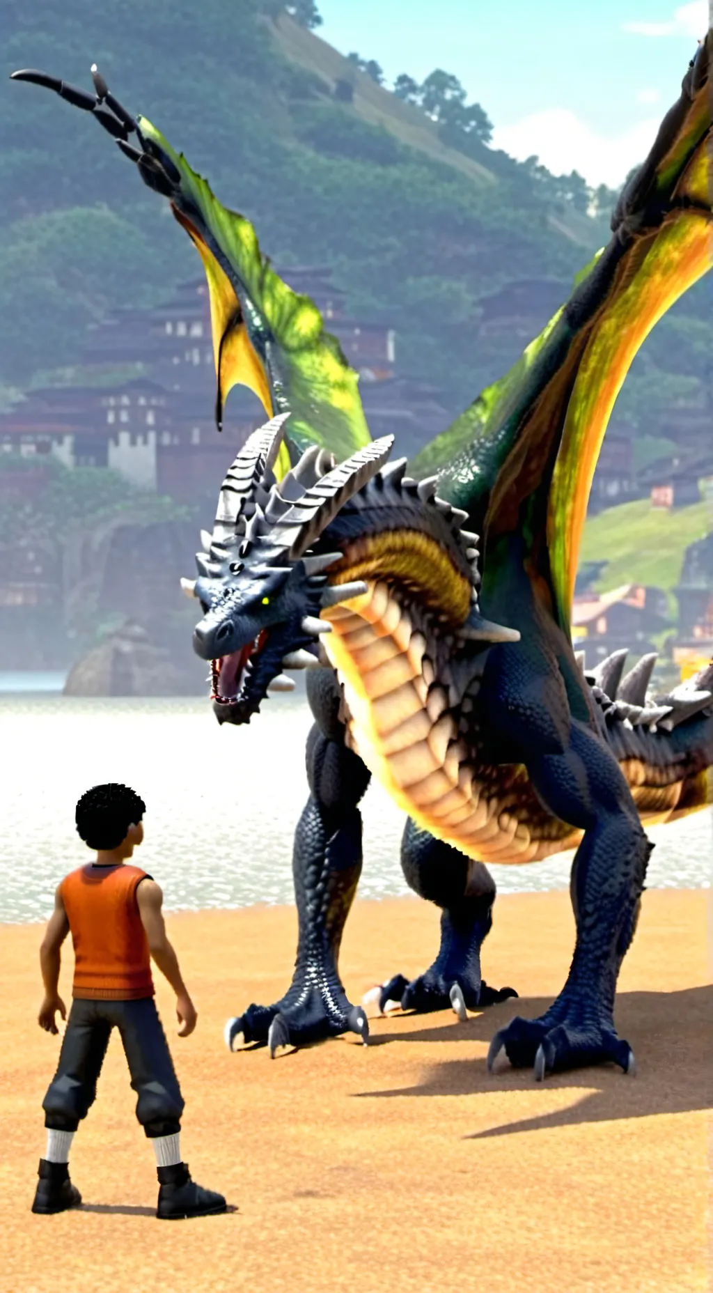 ai character: dragon  background