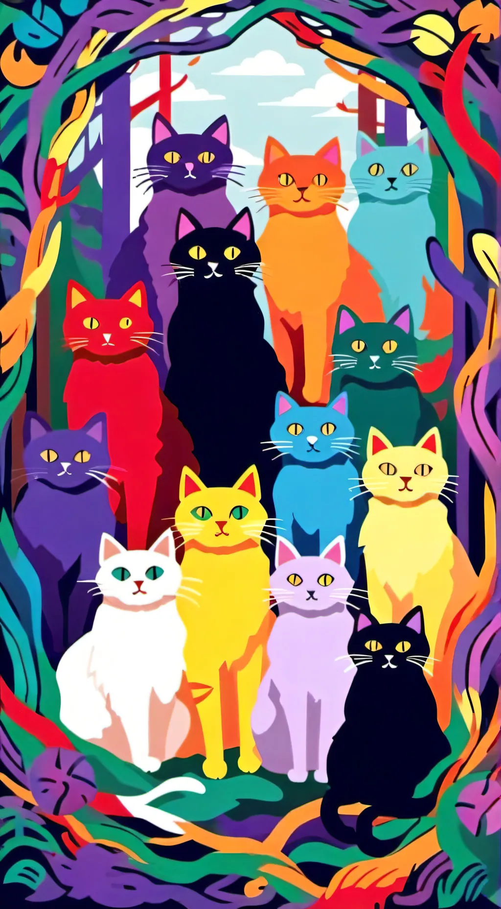 ai character: cat siblings  background