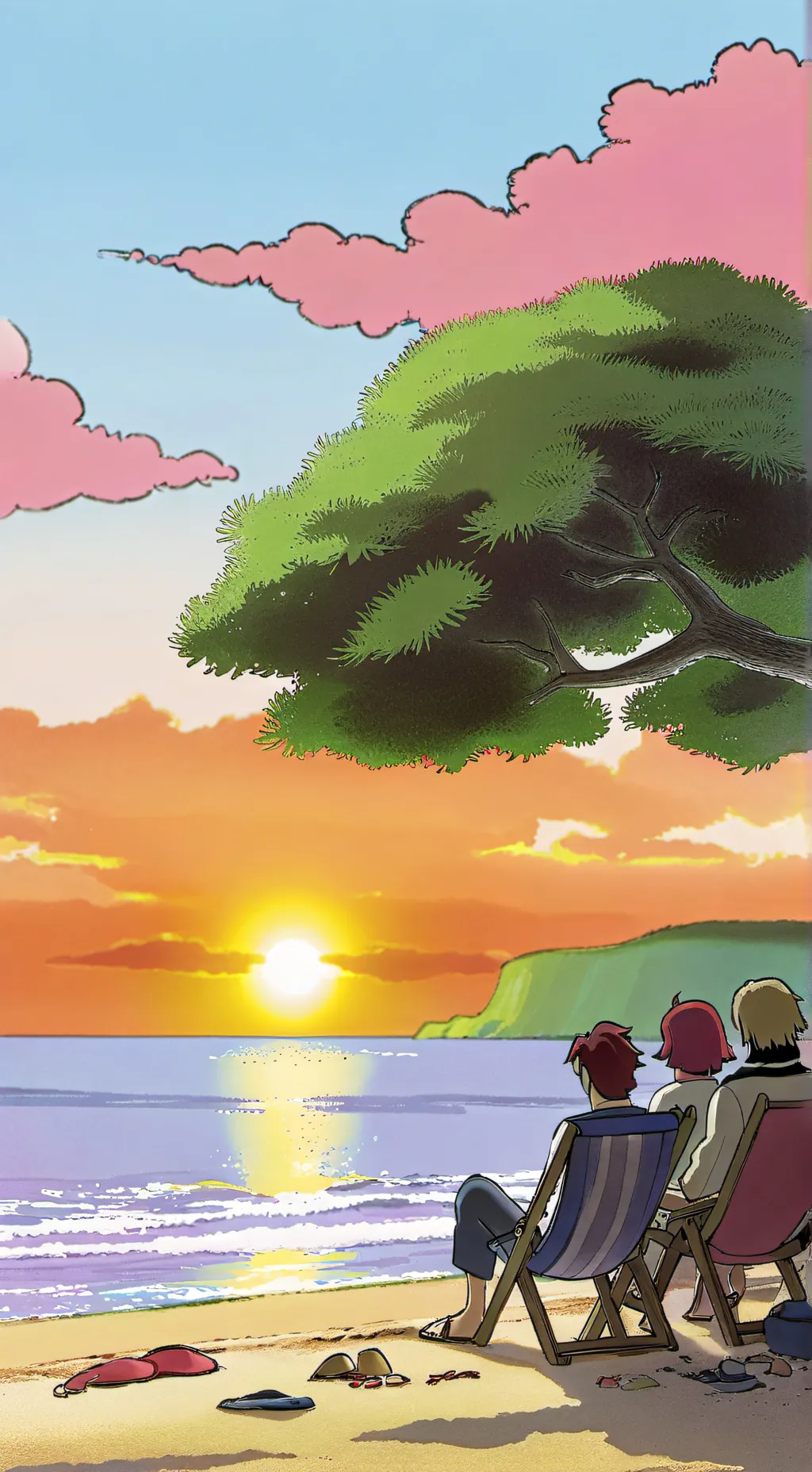 ai character: avenger beach day background
