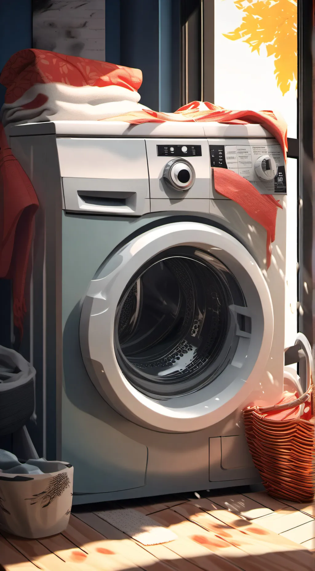 ai character: washing machine background