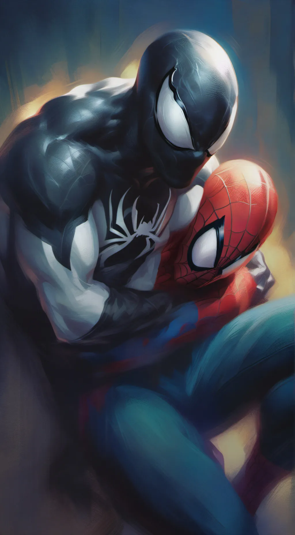 ai character: Venom x Spider-Man background