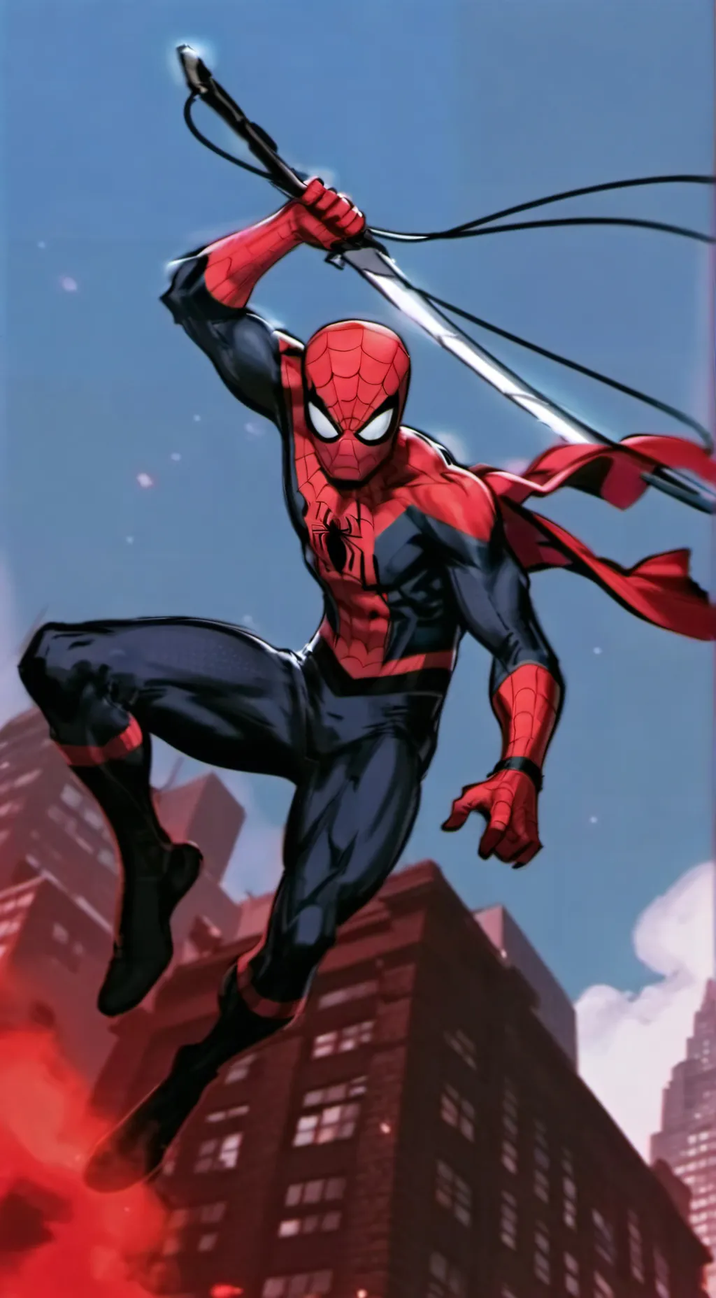 ai character: Spider man ninja background