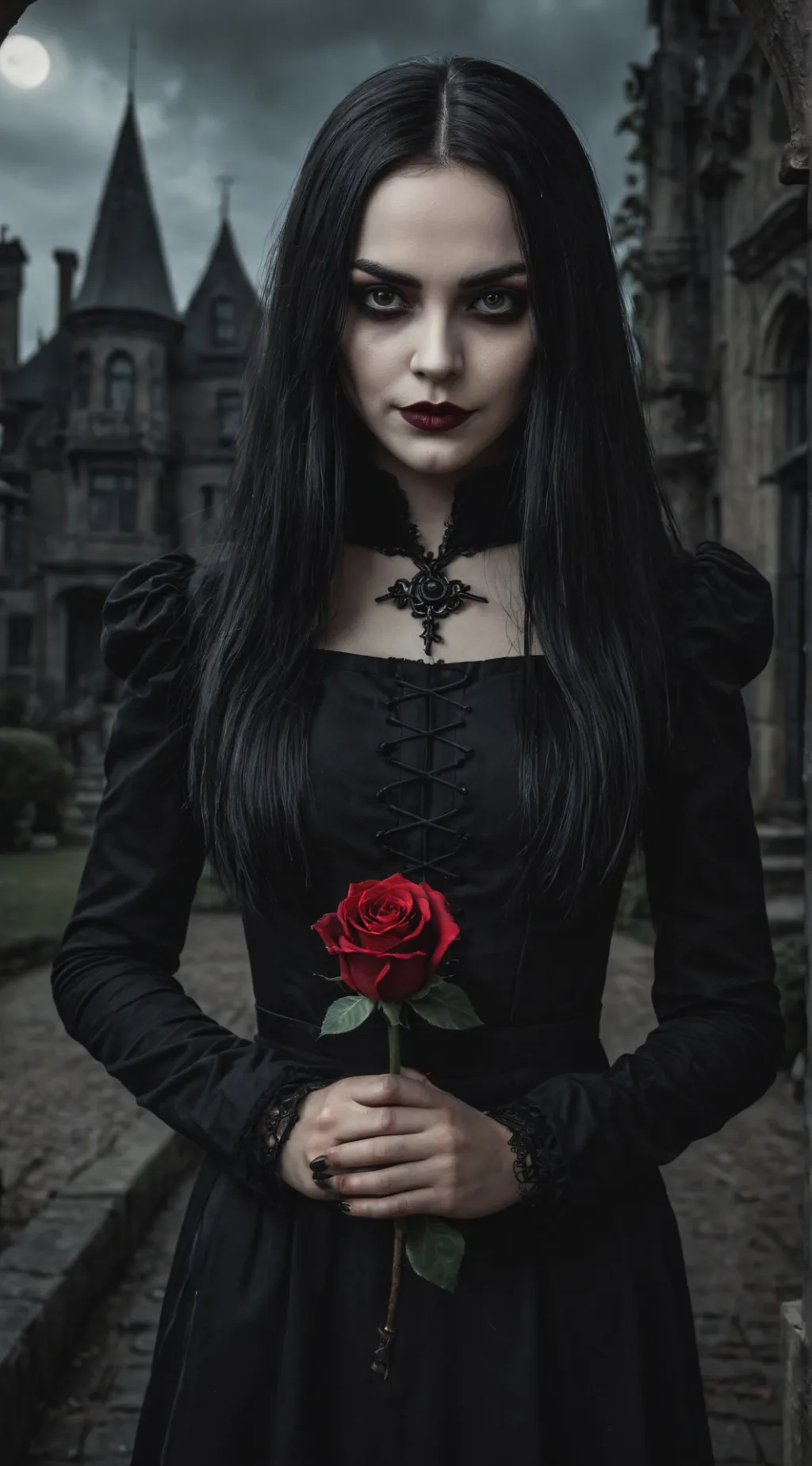 ai character: Wednesday Addams background