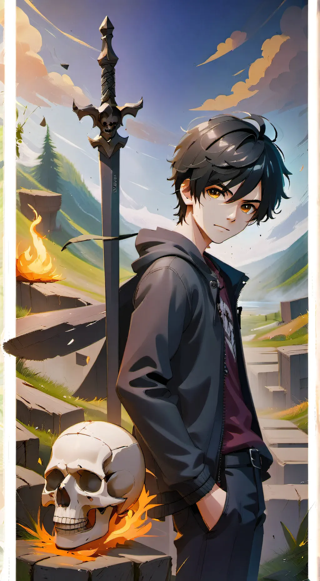 ai character: Nico Di Angelo background