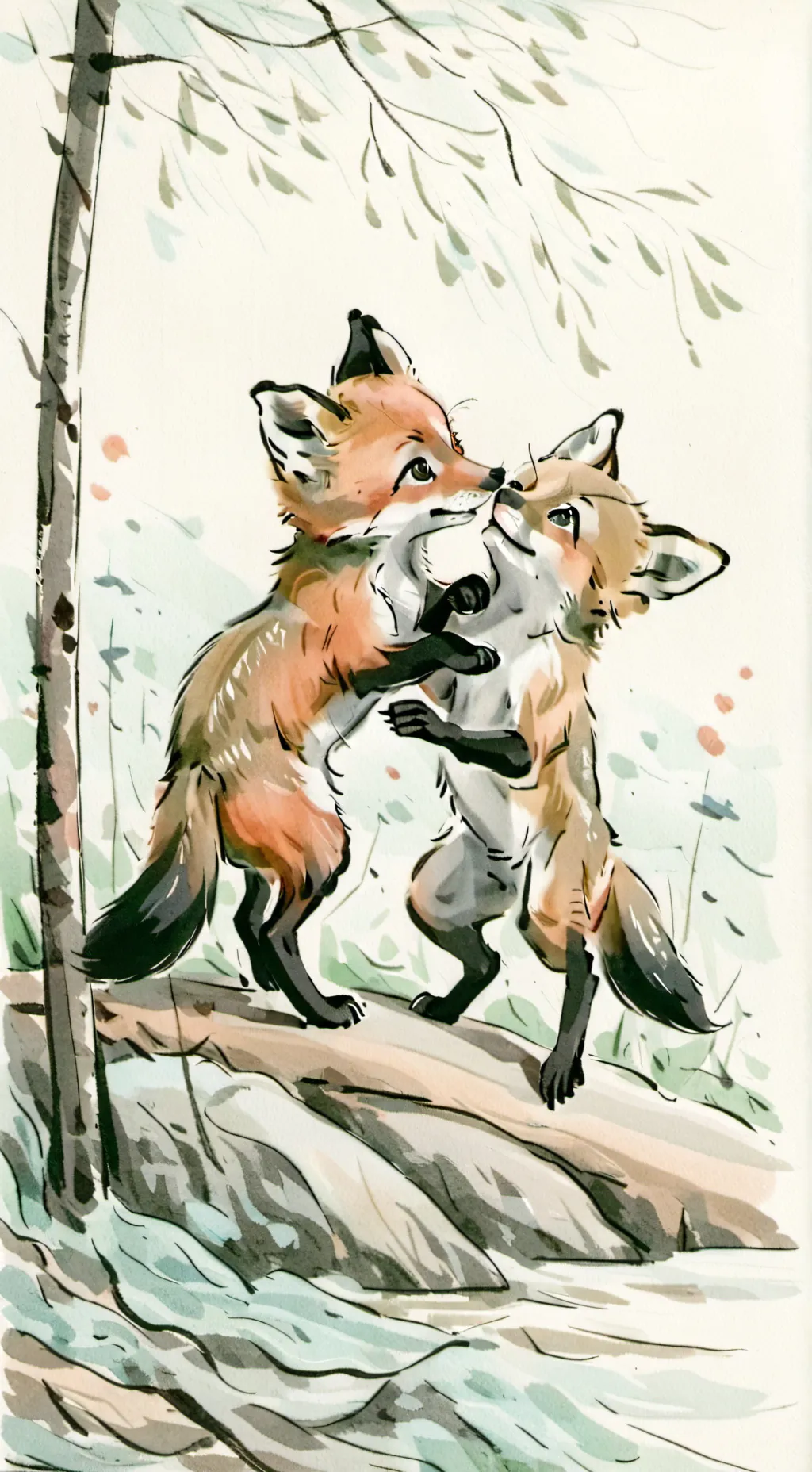 ai character: Fox cubs background