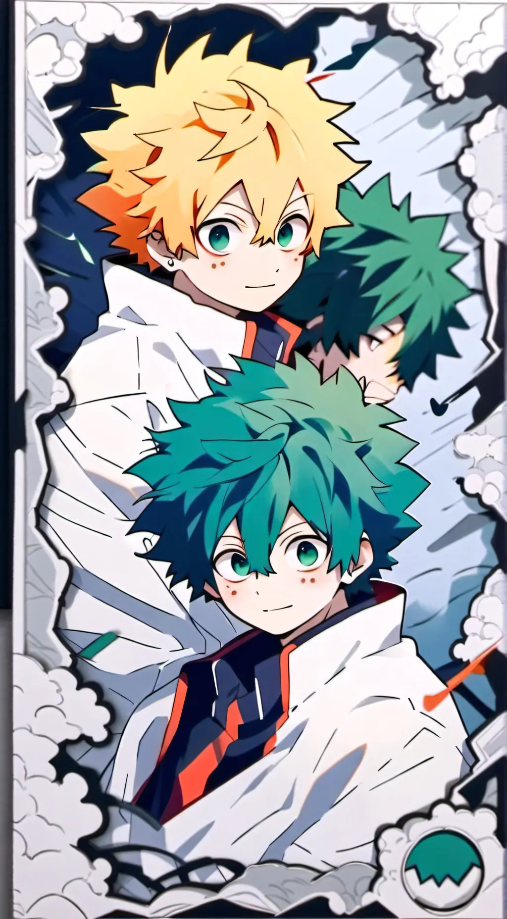 ai character: Bakugo X deku background